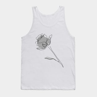 One line rose Tank Top